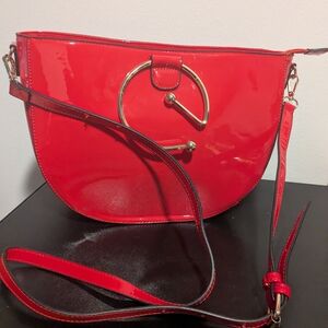 Red Patent Leather Shoulder Bag